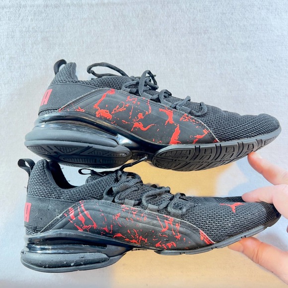 Puma Other - PUMA AXELION CITY ESCAPE TRAINING SHOES Men's 11 Black Mesh w/ Red #377221-01